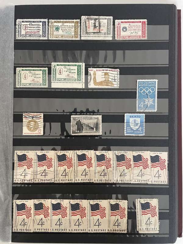 USA - 1960-1965 good selection of mint and used stamps, good value lot (8 photos)